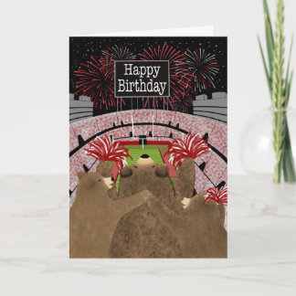 Geburtstag Drei Bären jubeln Rot Karte