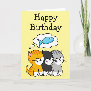 Geburtstag Drei Kätzchen Karte