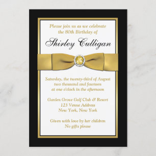 Geburtstag   DRUCKTE BAND   Schwarzes, 80. des Einladung