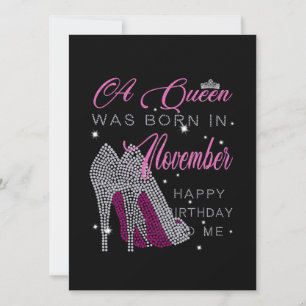 Geburtstag Eine Königin war im November Geboren Karte