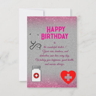 Geburtstag eines Arztes im stilvollen Design Karte