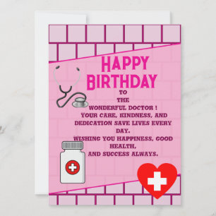 Geburtstag eines Arztes im stilvollen Design Karte
