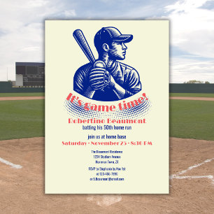 Geburtstag eines Baseballspielers im Vintage-Look Einladung