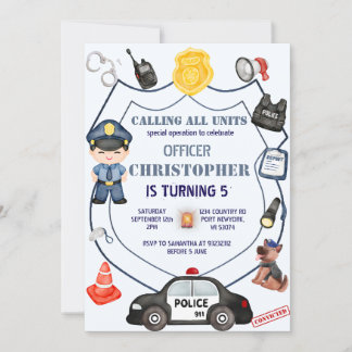Geburtstag eines bewundernswerten Polizeibeamten Einladung