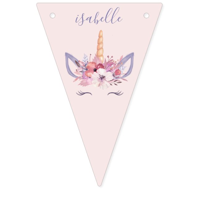 Geburtstag eines Einhornblütenwassers Wimpelkette (Erste Fahne)