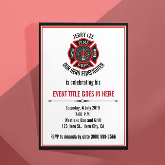 Geburtstag eines erwachsenen Feuerwehrmanns Einladung