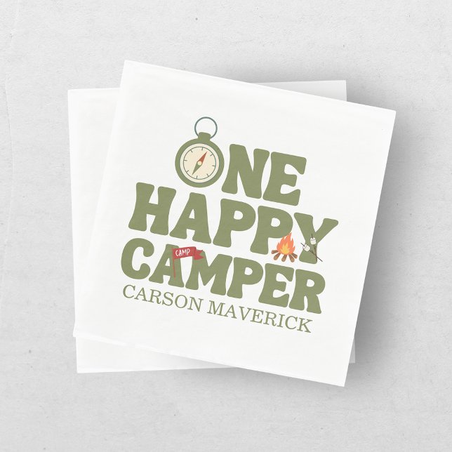 Geburtstag eines glücklichen Camper-Jungen Serviette (Von Creator hochgeladen)