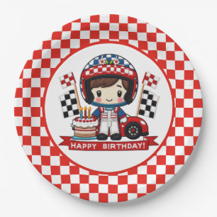 Geburtstag eines Kinder-Rennwagenfahrers Pappteller