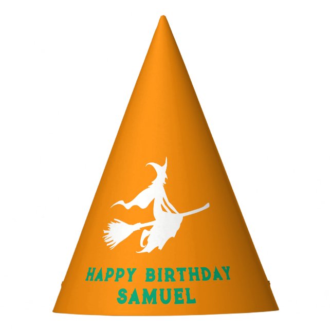 Geburtstag eines Kindes - kleine Hexe Partyhütchen (Vorderseite)