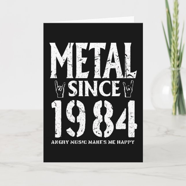 Geburtstag eines Metallgeschenks Vintag 1984 Karte (Vorderseite)