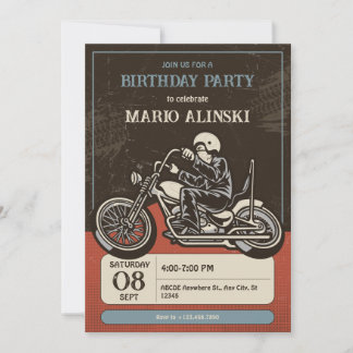 Geburtstag eines Motorradfahrers Einladung