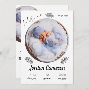 Geburtstag eines Neugeborenen Ankündigung Foto Col