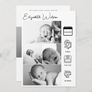 Geburtstag eines Neugeborenen Ankündigung Foto Col