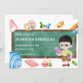 Geburtstag eines niedlichen Schuljungen Einladung