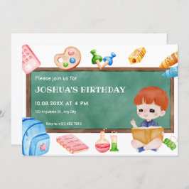 Geburtstag eines niedlichen Schuljungen Einladung