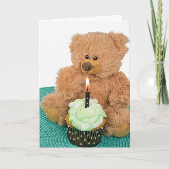 Geburtstag eines Teddybären Karte (Vorderseite)