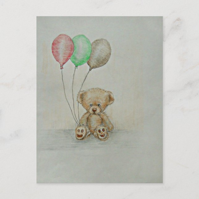 Geburtstag eines Teddybären Postkarte (Vorderseite)