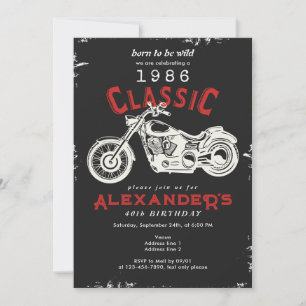 Geburtstag eines Vintage-Classic-Motorradfahrers z Einladung