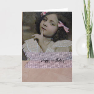 Geburtstag eines Vintage-Mädchens Karte
