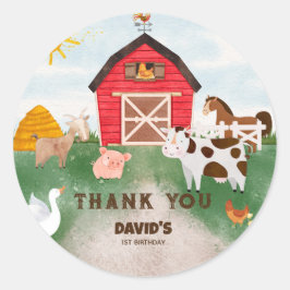 Geburtstag eines Wasserfarbenbetriebes Runder Aufkleber