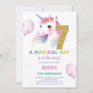 Geburtstag Einhorn Einladung zum Geburtstag