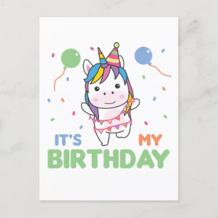 Geburtstag Einhorn für Kinder Es ist mein Geburtst Postkarte