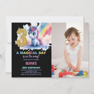 Geburtstag Einhorn Geburtstag Einladung Foto