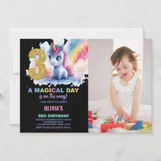 Geburtstag Einhorn Geburtstag Einladung Foto