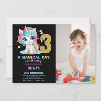 Geburtstag Einhorn Geburtstag Einladung Foto