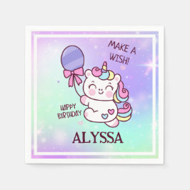 Geburtstag Einhorn! Kinderwunsch zum Geburtstag Serviette