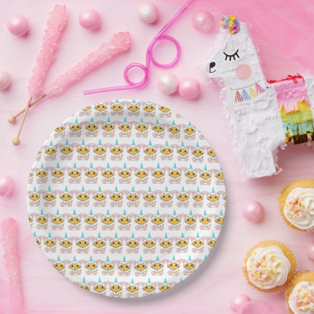Geburtstag Einhorn Kitty Kinder  Pappteller (Party)