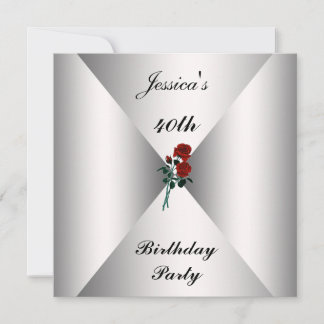 Geburtstag Einladung zu weißen rote Rosen