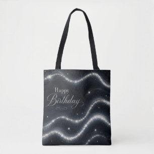 Geburtstag Elegant Schwarz Silber Diamant Wellen