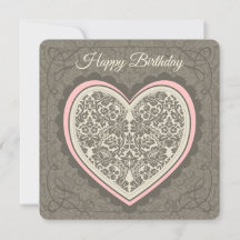 Geburtstag Elegant verziert Morris-Stil Herz CC071