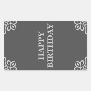 Geburtstag (elegantGreys) Rechteckiger Aufkleber