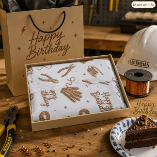 Geburtstag Elektriker Werkzeuge & Handschuhe Seidenpapier