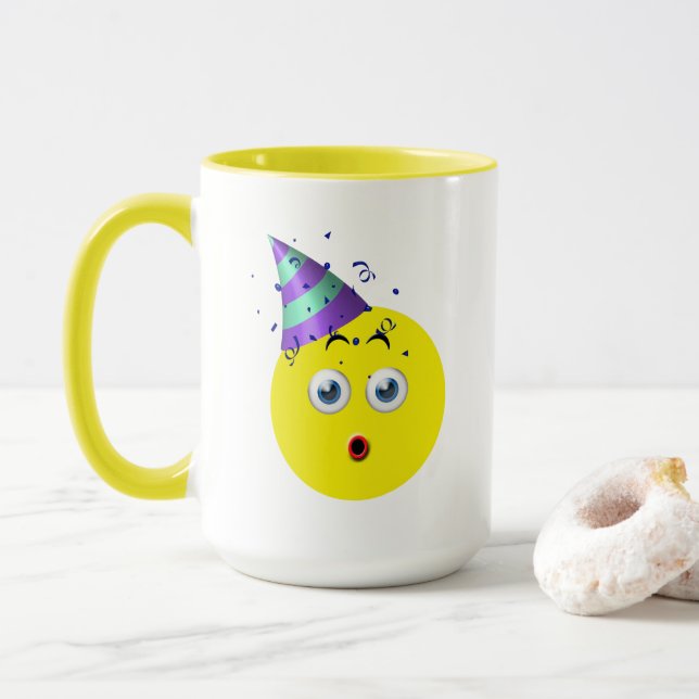 Geburtstag Emoji Tasse (Mit Donut)