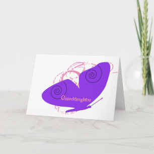 Geburtstag, Enkelin, großer, lila Schmetterling. Karte