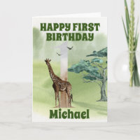 Geburtstag Erster 1. Safari Giraffe Afrika