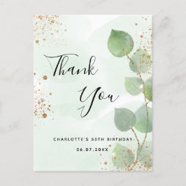 Geburtstag Eukalyptus geenerenerity Glitzer vielen Postkarte