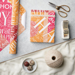 Geburtstag Farbblock für langen Namen hinzufügen O Geschenkpapier