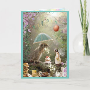 Geburtstag, Fee, Ballons Dankeskarte