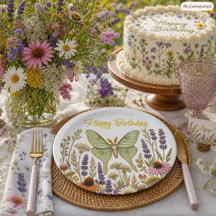 Geburtstag feiern Wilde Blumen Botanisch Floral Pappteller