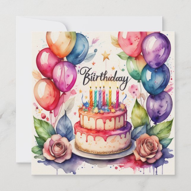 Geburtstag Feiertagskarte (Vorderseite)