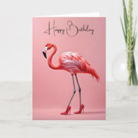 Geburtstag Flamingo mit roten Schuhen