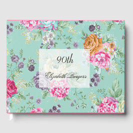 Geburtstag floral Personal Monogram Geburtstag Gästebuch