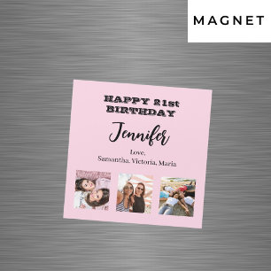 Geburtstag Foto beste Freunde rosa Magnet