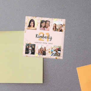 Geburtstag Foto Collage Rose Gold beste Freunde Magnet