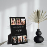 Geburtstag Foto Collage Schwarz-weiß beste Freunde Fotoplatte<br><div class="desc">Ein Geschenk von Freunden für den 21. Geburtstag einer Frau, die ihr Leben mit einer Collage von 6 Ihrer hochwertigen Fotos von ihr, ihren Freunden, ihrer Familie, Interesse oder Haustieren feiert. Personalisieren und fügen Sie ihren Namen, Alter 21 und Ihre Namen. Weißer Text. Eine schicke, klassische schwarze Hintergrundfarbe. Ihr Name...</div>