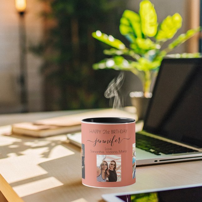 Geburtstag Foto die besten Freunde Namen Terracott Tasse (Von Creator hochgeladen)